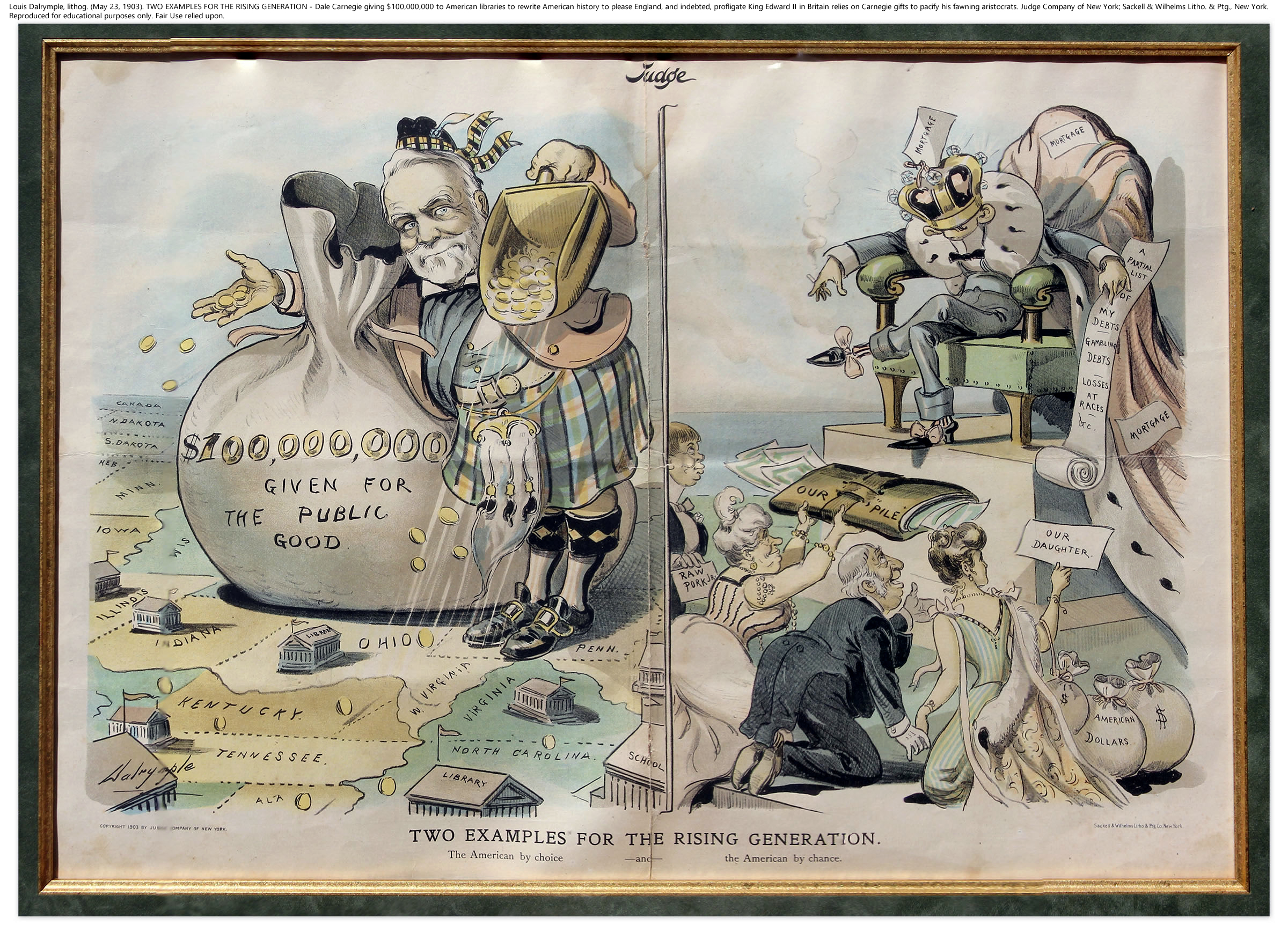 Profligate Examples Louis Dalrymple, lithog. (May 23, 1903). TWO EXAMPLES FOR THE RISING ...