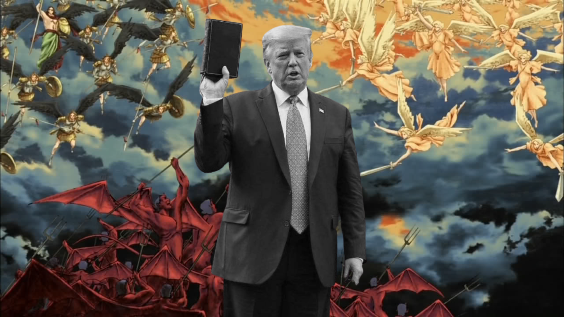 Trump with heaven and hell